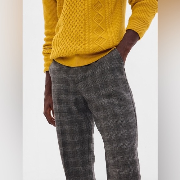 NWT! GAP Men’s Wool Blend Plaid Relaxed Trousers Pants Size 31x32 - Picture 2 of 9